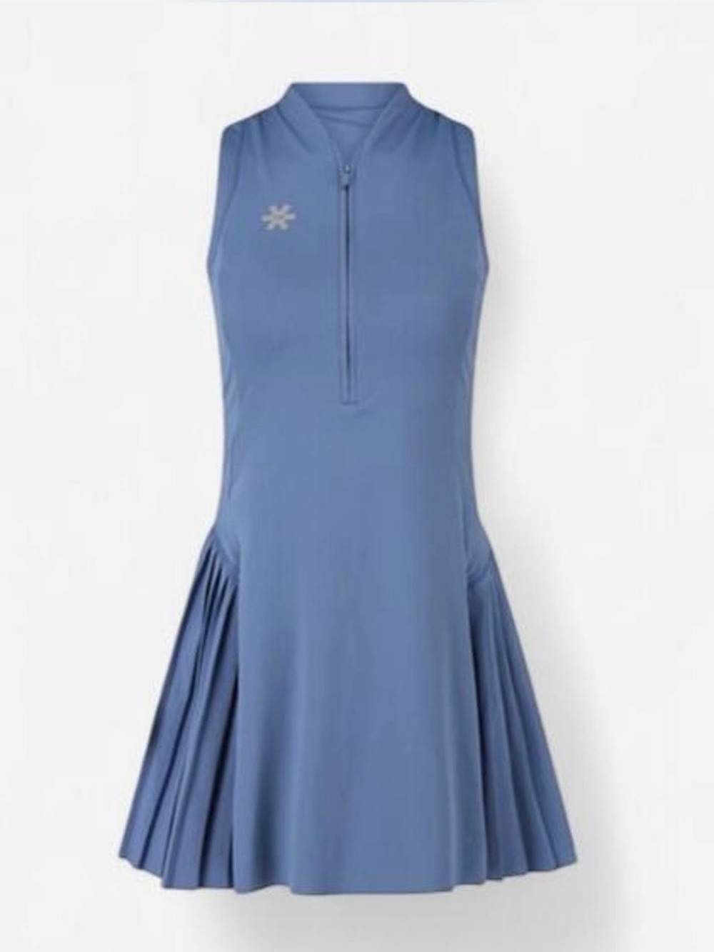 Osaka Women Plissé Play Dress Pleated Pullover Tennis Front Zip Blue Size Medium